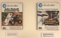 Two magazine covers (Circuit Cellar Magazine) featuring images from our student projects.